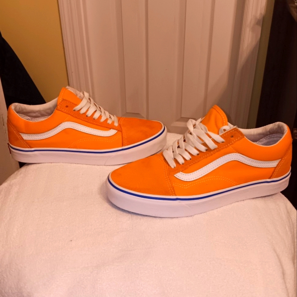 Unisex Orange Vans (Size 8 Men's or 9.5 Womens)